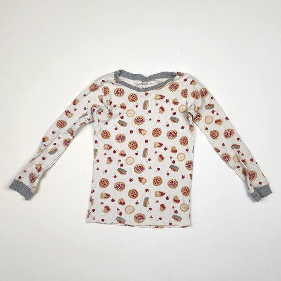 Burt’s Bees Kids Unisex Cherry Pie Long Sleeve Pajama Top sz 6 - Picture 1 of 7